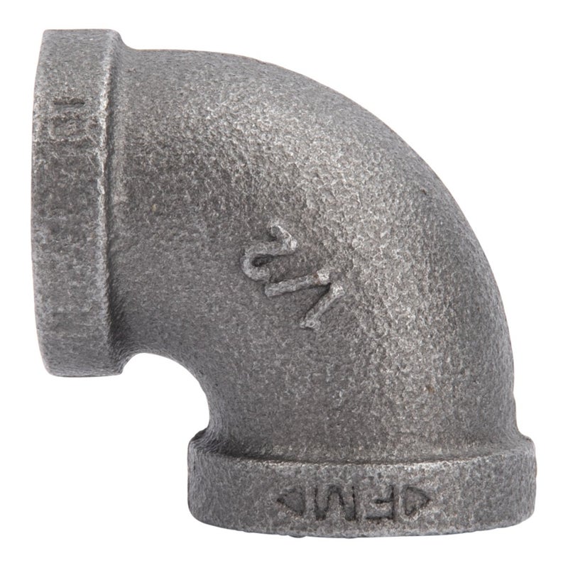 PIPE DECOR Authentic Malleable Iron 90 Degree Black 1/2" Elbow Ten Pack by Pipe Decor, Industrial Steel Gray Standard Half Inch Threaded Pipes Fittings Nipples, Great For Rustic DIY Furniture Fixtures, 10 Elbows - Image 2